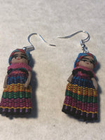 Guatemalan handcrafted worry doll earrings