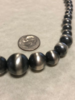 Navajo Pearl style in oxidized sterling silver.  20” and handcrafted in USA.  SR150
