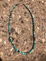 Multi color genuine turquoise 16” necklace with sterling silver.  By A.S.  EB1