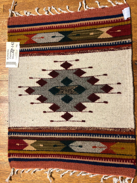 Zapotec handwoven wool mats, approximately 15” x 20” ZP-142