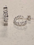 Sterling silver mini chain hoops with posts.  PS3