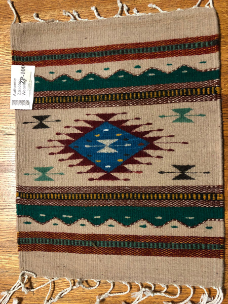 Zapotec handwoven wool mats, approximately 15” x 20” ZP100