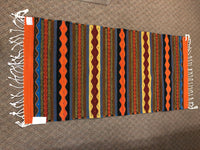 Zapotec handwoven wool throw rug in a 30” x 60” size.  #0012