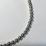 Sterling Silver 5mm bead necklace in a 20” length.  By A.S.   AS614