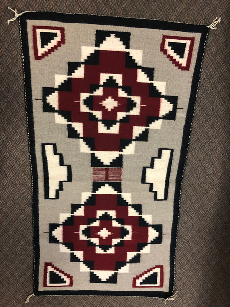 Authentic Navajo Handwoven wool rug.  1990’s vintage, perfect condition.  27” x 49”