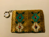 Coin purse with key ring made with Guatemalan handcrafted glass beads B2, B3, B4.