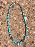 Navajo style Pearls in Sterling-Silver Kingman Turquoise.  A.S.   NAVPRL.SILVERTURQ