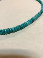 Natural Gem Quality Turquoise necklace. Almost 20” long.  Sterling silver  JK-7 FREE SHIPPING IN THE CONTINENTAL USA.
