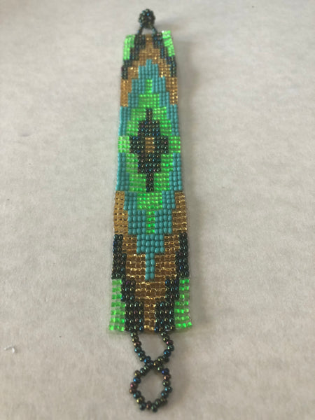 Guatemalan handcrafted glass seed bead bracelet.