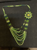 Side flower multi colt seed bead necklace