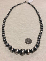 Navajo Pearl style in oxidized sterling silver.  20” and handcrafted in USA.  SR150