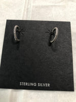 Sterling silver mini spring style hoop earrings with posts.  PS14