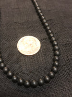 Matte finish black onyx beads with sterling silver, 17” necklace JK27 FREE SHIPPING IN THE CONTINENTAL USA.