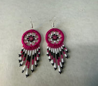 Guatemalan Native handcrafted glass seed bead earrings