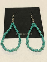 Genuine Turquoise from the Campitos mine with  sterling silver earrings JK-42
