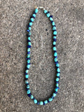Genuine Campitos Turquoise with Genuine Lapis chips and sterling silver beads and clasp.  16” choker style by A.S.    AS606 FREE SHIPPING IN THE CONTINENTAL USA.
