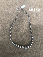 Navajo Pearl style in oxidized sterling silver.  20” and handcrafted in USA.  SR150