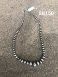 Navajo Pearl style in oxidized sterling silver.  20” and handcrafted in USA.  SR150