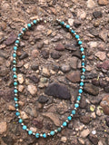 Natural Kingman Turquoise and sterling silver necklace. 16”-17” by A.S.  Camp10 FREE SHIPPING IN THE CONTINENTAL USA.