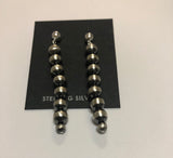 Sterling Silver earrings with vintage style sterling beads. JK-10
