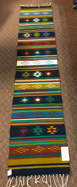 Zapotec handwoven wool mats, approximately 14” x 77”, table runner or floor runner ZP77