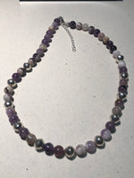 Genuine Purple flower Jasper stone with sterling silver in an adjustable 14”-16” choker length. SR131 FREE SHIPPING IN THE CONTINENTAL USA.