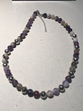 Genuine Purple flower Jasper stone with sterling silver in an adjustable 14”-16” choker length. SR131 FREE SHIPPING IN THE CONTINENTAL USA.