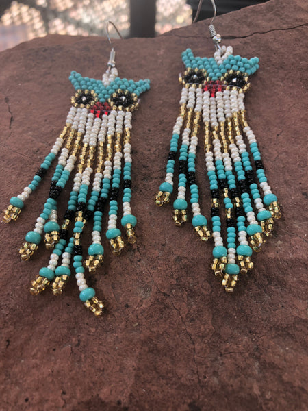 Guatemalan handcrafted glass bead earrings