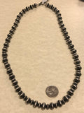 Navajo Pearl style necklace in sterling silver in a 22” length. Made in USA. SR155