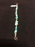 Genuine Campitos Matte finish genuine turquoise with sterling silver. 7.5” 6 BRAC