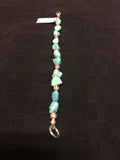 Genuine Campitos Matte finish genuine turquoise with sterling silver. 7.5” 6 BRAC
