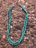 Genuine Campitos Turquoise with sterling silver 2 strand, 18”-20” by A.S.  CAMP13