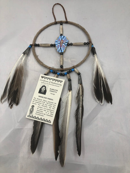 Navajo handcrafted Medicine Wheel 5” by Darlene Edsitty