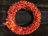 Glass bead memory wire bracelet orange 