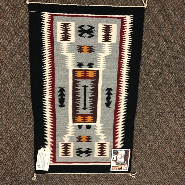 Authentic Navajo handwoven wool rug by Evelyn Wilson  21.5” x 16.5”