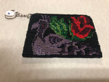 Guatemalan handcrafted glass seed bead change purse