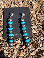 Sterling Silver and Genuine Arizona Turquoise earrings. JK-14