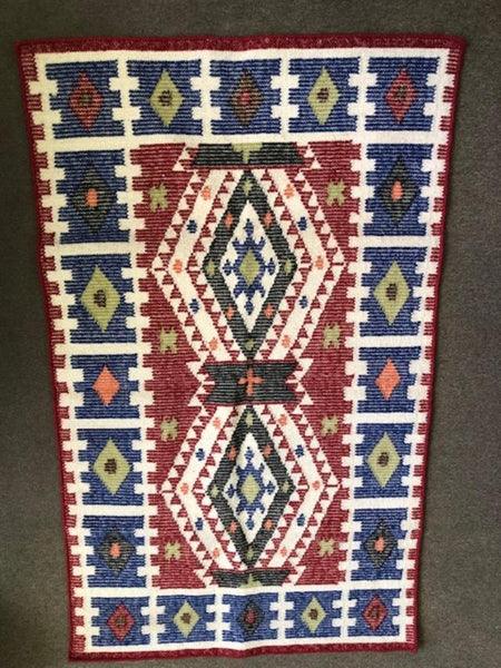 Hand woven Red, White, and Blue  Wool Rug VCD-22020. Several sizes  Use code SAVE50 at checkout to get a 50% discount.