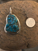 Turquoise pendant handcrafted in sterling Silver  Y-32