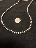 Navajo Pearl Style 5mm oxidized sterling silver bead necklace. 24”  JK32 FREE SHIPPING IN THE CONTINENTAL USA.