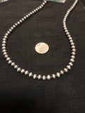 Navajo Pearl Style 5mm oxidized sterling silver bead necklace. 24”  JK32 FREE SHIPPING IN THE CONTINENTAL USA.