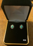 Sterling silver and genuine turquoise post earrings.  PS8