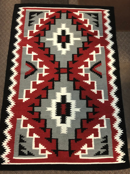 Handwoven Wool Rug inspired by an original Ganado design Navajo rug. #2119