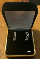 Sterling silver mini chain hoops with posts.  PS3