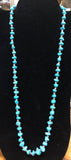 Persian style natural turquoise necklace, 27”, sterling silver beads. A.S.  PER02 FREE SHIPPING IN THE CONTINENTAL USA.