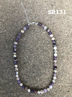 Genuine Purple flower Jasper stone with sterling silver in an adjustable 14”-16” choker length. SR131 FREE SHIPPING IN THE CONTINENTAL USA.
