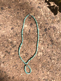 Genuine Turquoise Buddha loop necklace with sterling silver beads and clasp.  21” by A.S.AS 600 FREE SHIPPING IN THE CONTINENTAL USA.