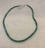 Genuine Turquoise 5mm stone bead and sterling silver necklace, 18” - 20” long  SR109 FREE SHIPPING IN THE CONTINENTAL USA.