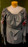 Andre style embroidered peasant style blouse. Price is 75% off our regular price.  $9.99 after discount Avani Del Amour label