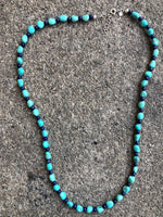 Campitos turquoise with lapis beads handcrafted in sterling silver by A.S.  CAMP-12 FREE SHIPPING IN THE CONTINENTAL USA.